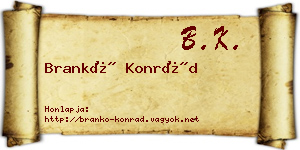 Brankó Konrád névjegykártya